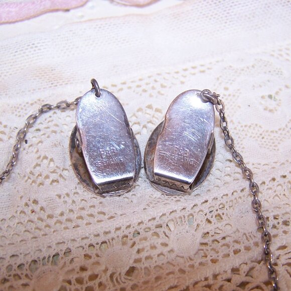 Foster & Bailey Sterling Silver Sweater Clips - Oval Tops with Guilloche Design - Picture 7 of 7